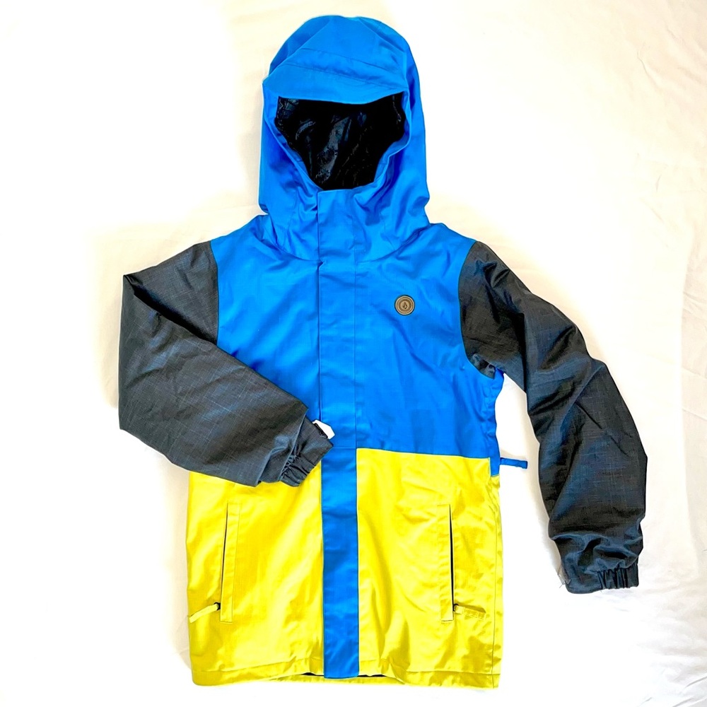 Snowboarding Jacket - Volcom (Youth Lg) - Blue/Neon Yellow